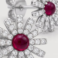 Pendientes Flor Rojo