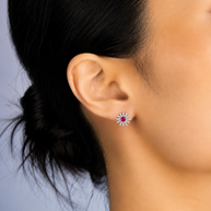 Pendientes Flor Rojo