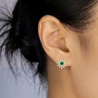 Pendientes Flor Verde Mediterránea