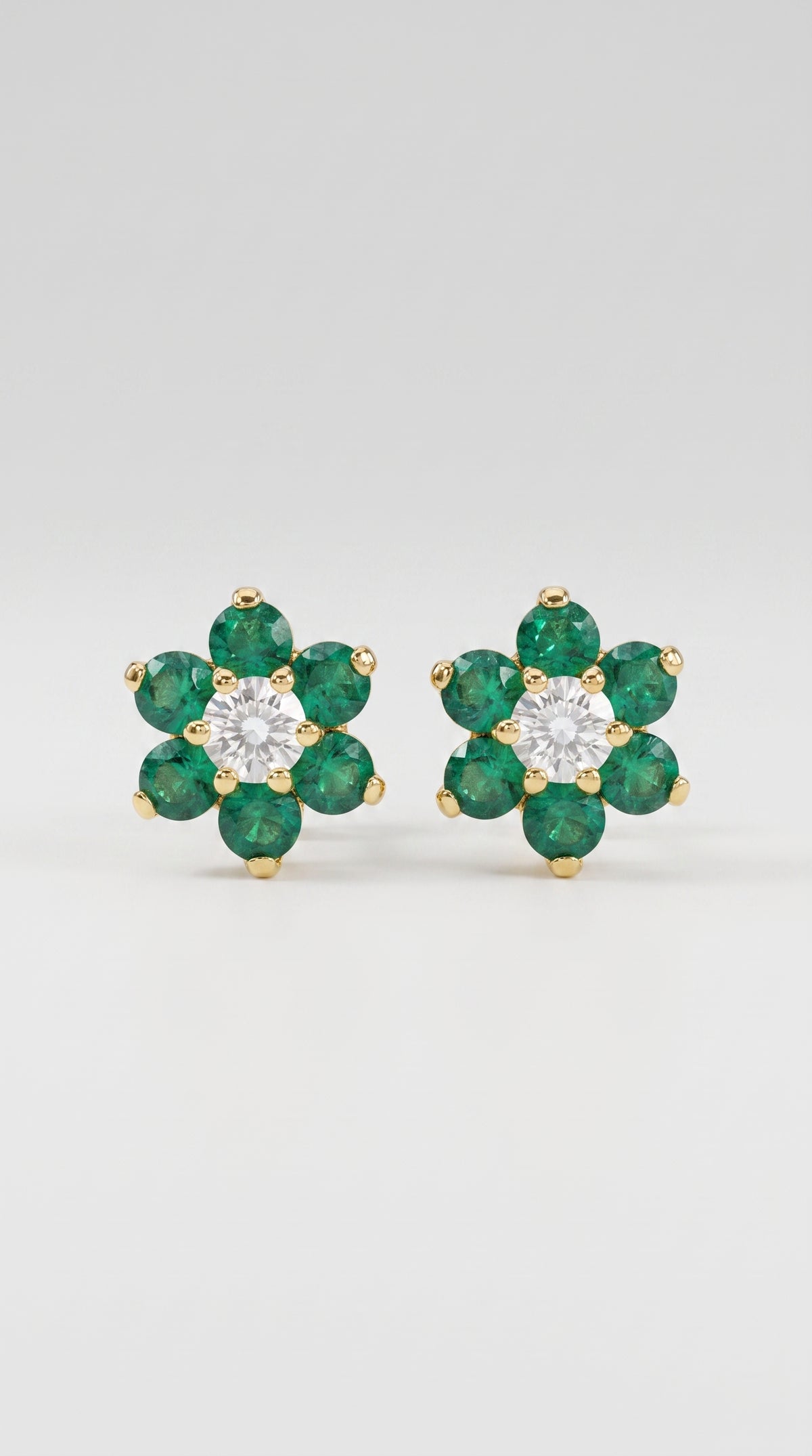 Pendientes Rosetón Esmeralda del Mediterráneo