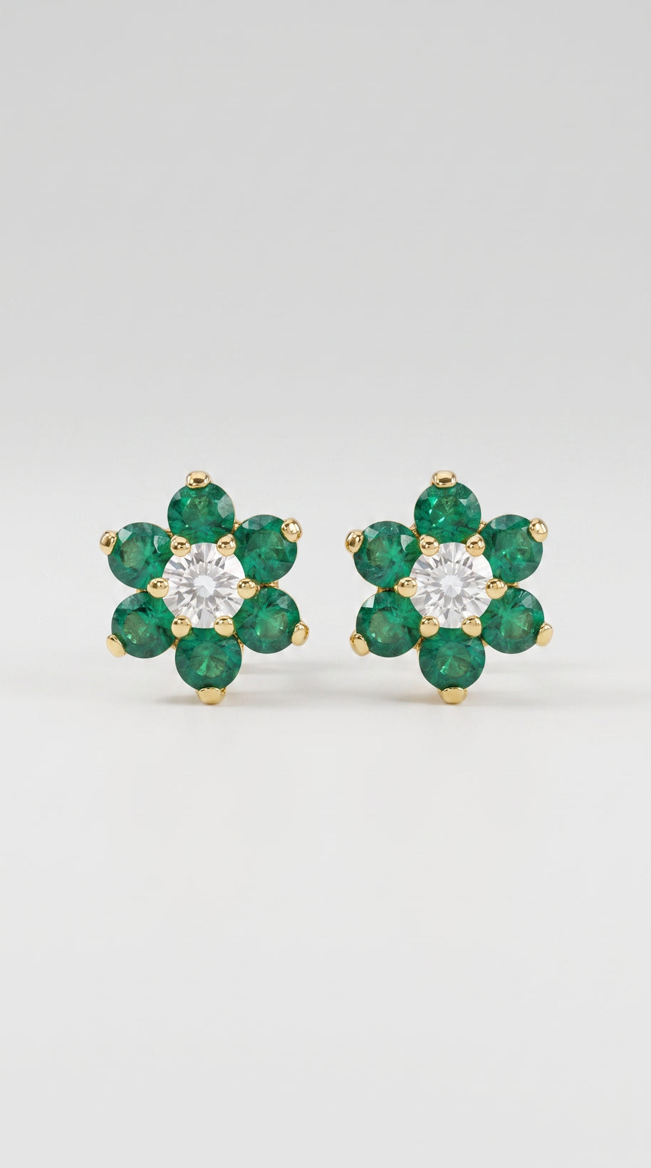 Pendientes Rosetón Esmeralda del Mediterráneo