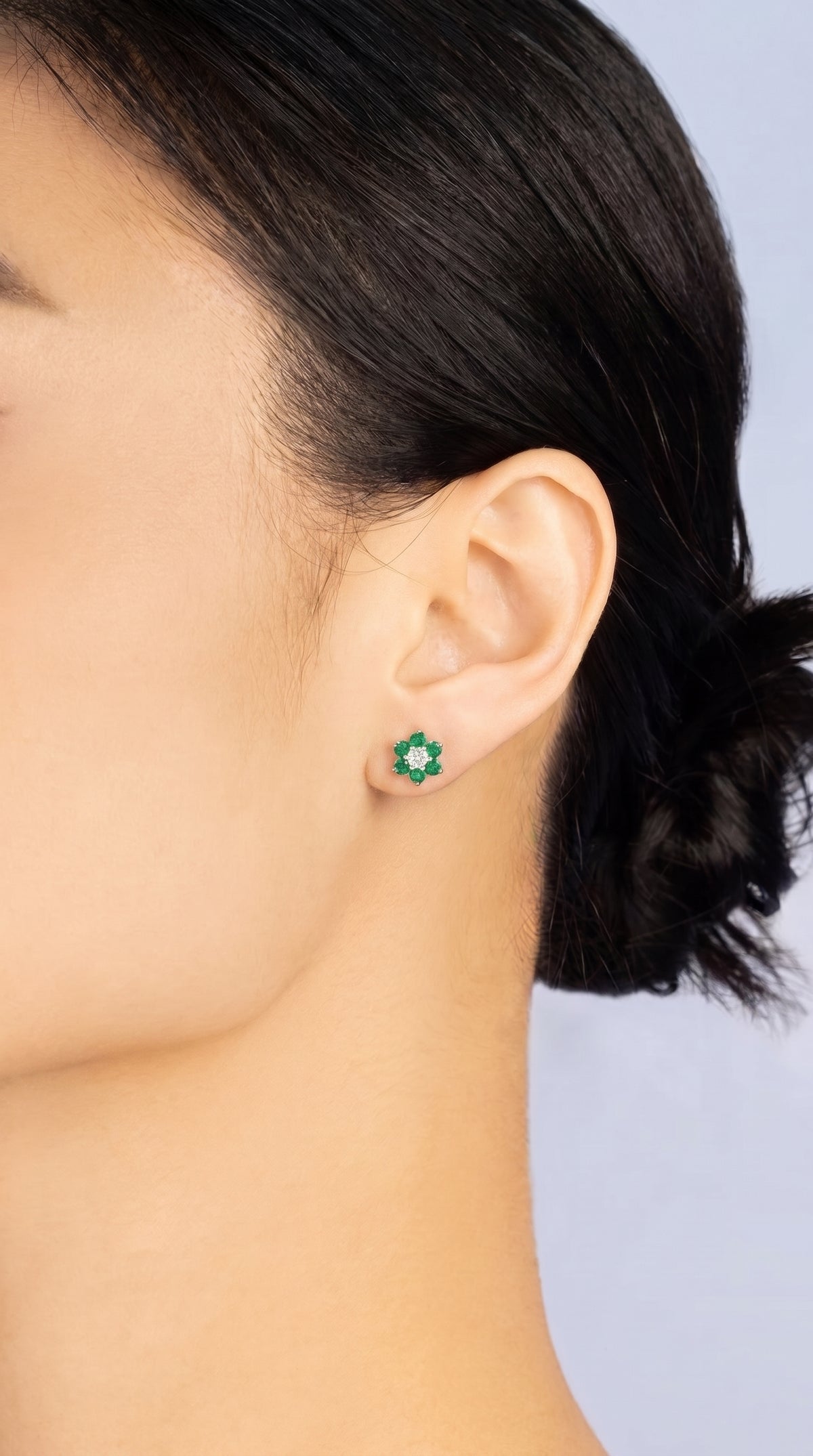 Pendientes Rosetón Esmeralda del Mediterráneo