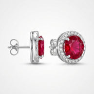 Pendientes Halo Burdeos