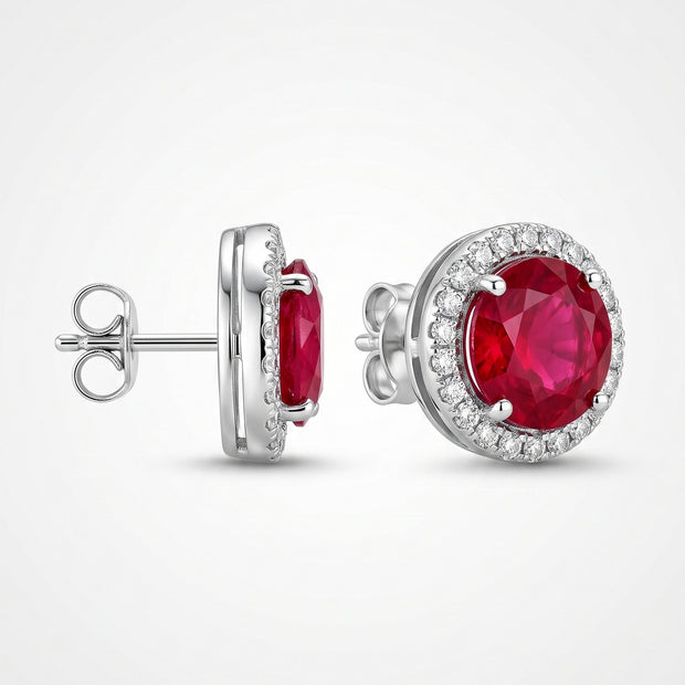 Pendientes Halo Burdeos