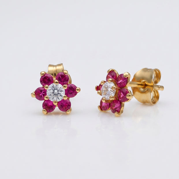 Pendientes Rosetón Carmesí