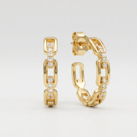Aros Eslabón Dorado - Plata Chap. ORO