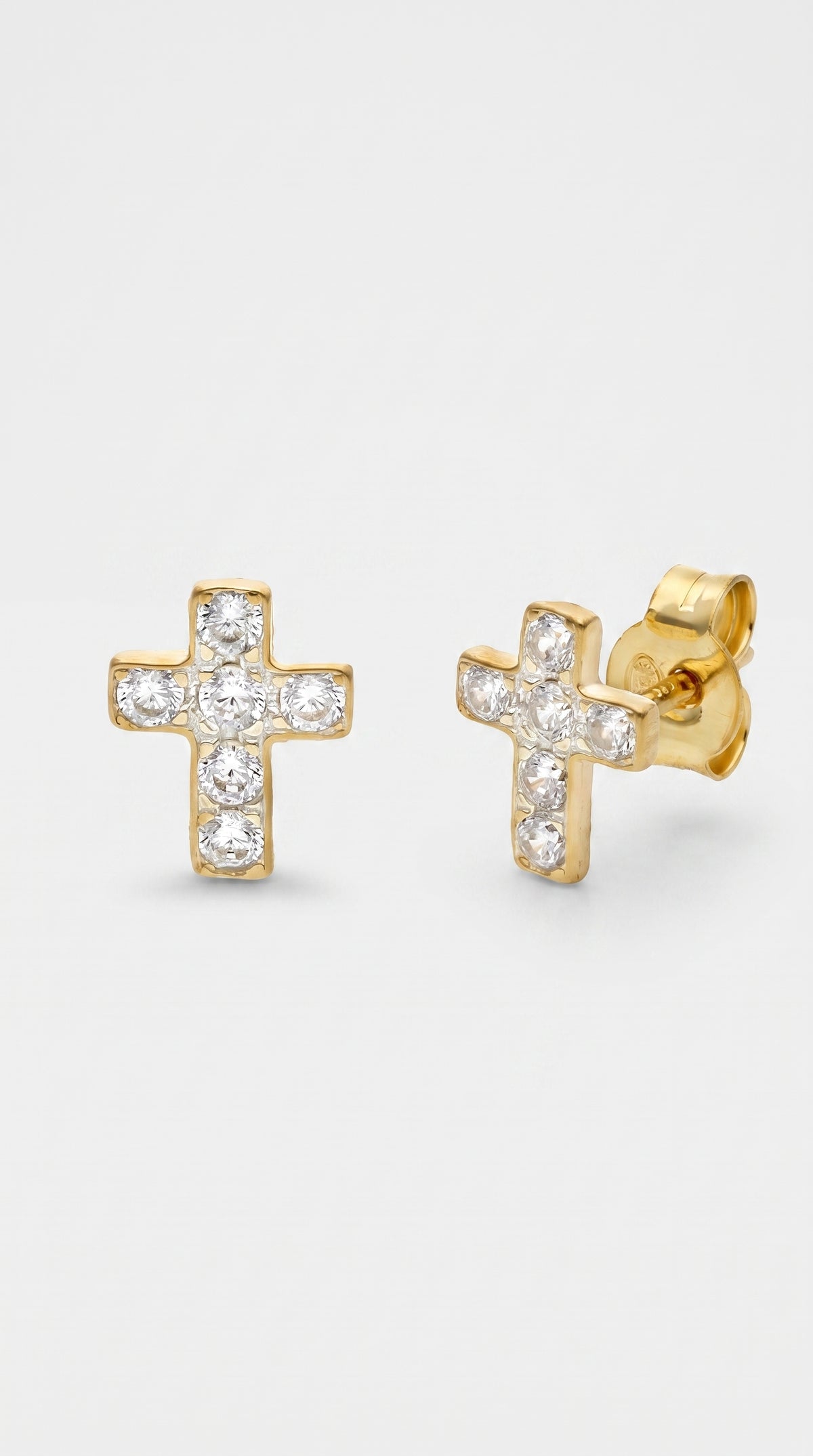 Pendientes Cruz de Luz - Plata Chap. ORO