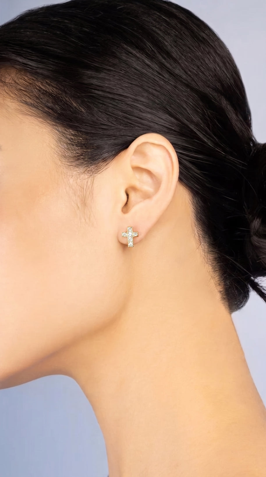 Pendientes Cruz de Luz - Plata Chap. ORO