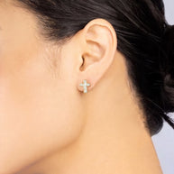 Pendientes Cruz de Luz - Plata Chap. ORO