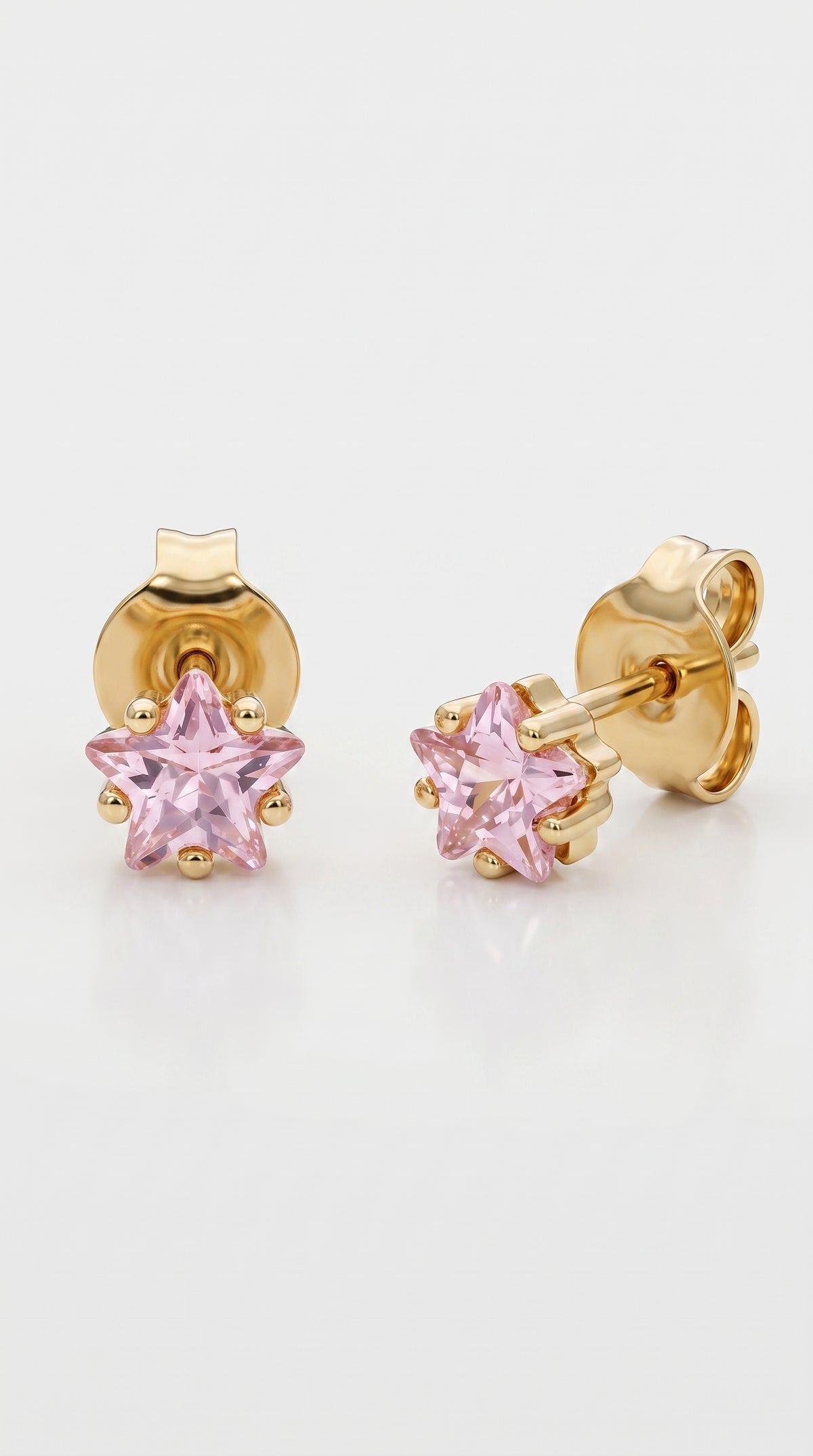 Pendientes Estrella Rosé - Plata Chap. ORO