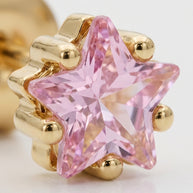 Pendientes Estrella Rosé - Plata Chap. ORO
