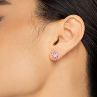 Pendientes Estrella Rosé - Plata Chap. ORO