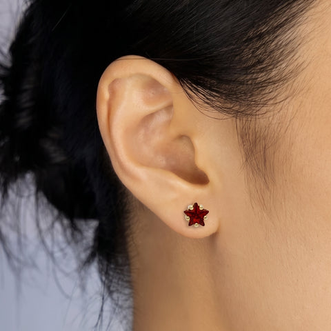 Pendientes Estrella Rubí