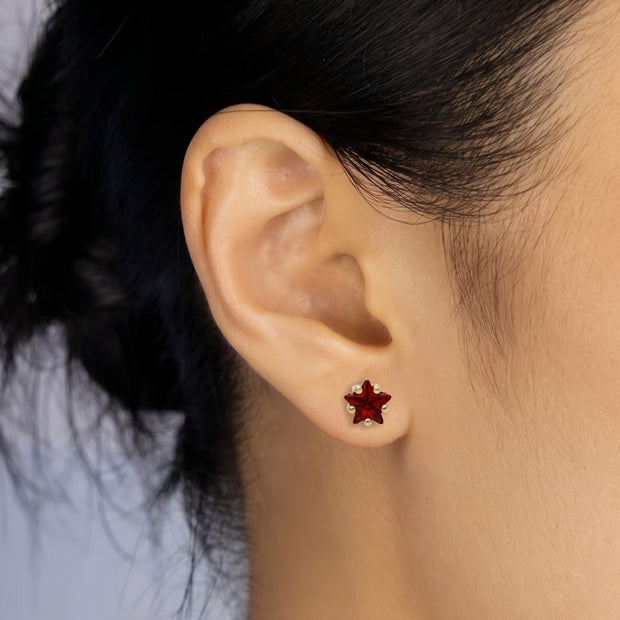 Pendientes Estrella Rubí