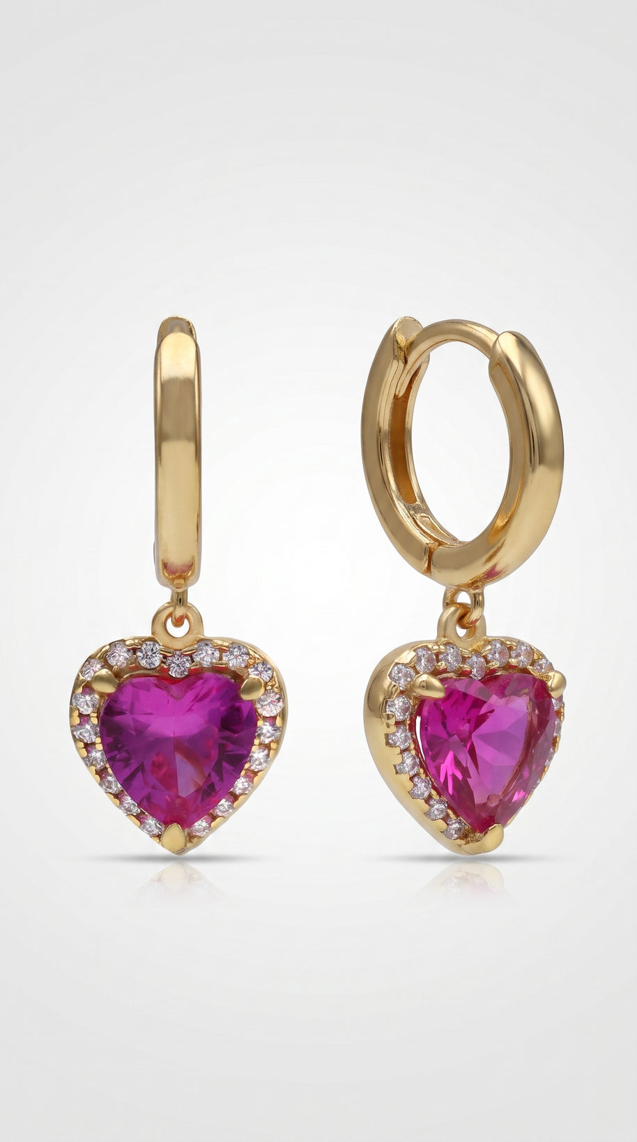 Pendientes Corazón de Buganvilla