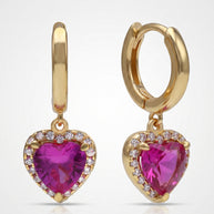 Pendientes Corazón de Buganvilla