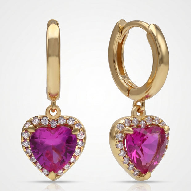 Pendientes Corazón de Buganvilla