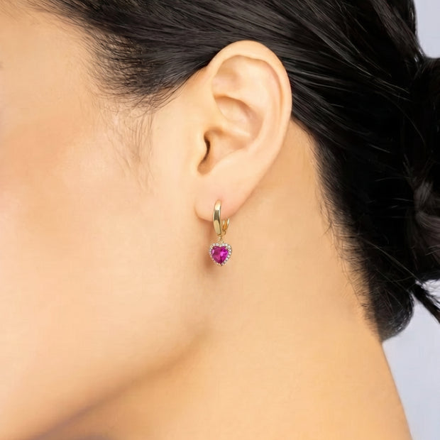 Pendientes Corazón de Buganvilla