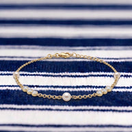 Pulsera Perlas de Luz - Plata Chap. ORO