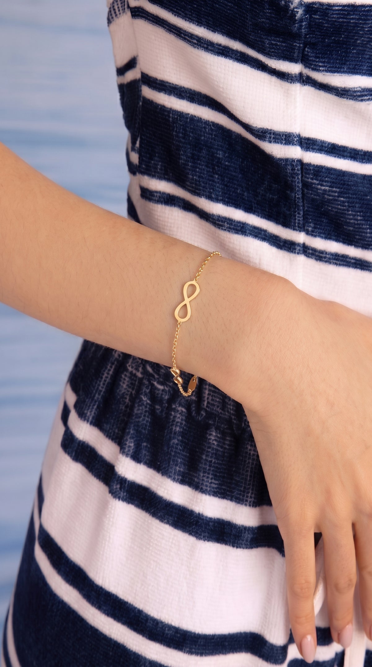 Pulsera Infinito Mediterráneo - Plata Chap. ORO