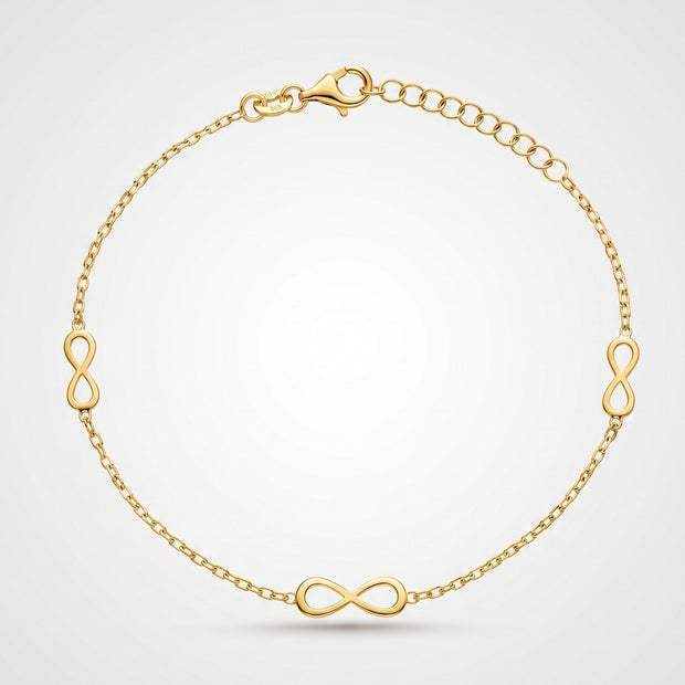 Pulsera Infinito Mediterráneo - Plata Chap. ORO