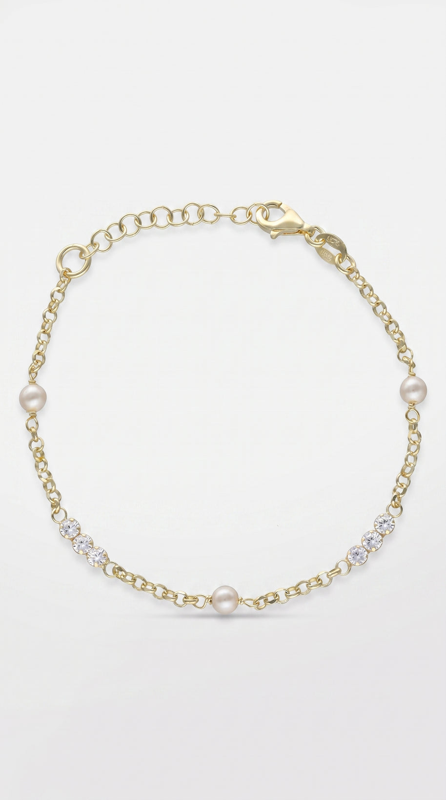 Pulsera Perlas de Luz - Plata Chap. ORO