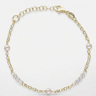 Pulsera Perlas de Luz - Plata Chap. ORO