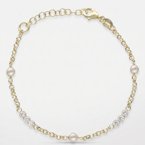 Pulsera Perlas de Luz - Plata Chap. ORO