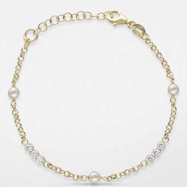 Pulsera Perlas de Luz - Plata Chap. ORO
