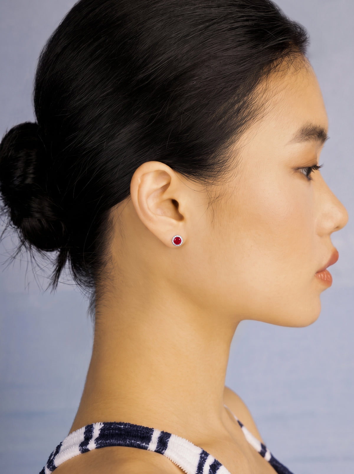 Pendientes Halo Burdeos