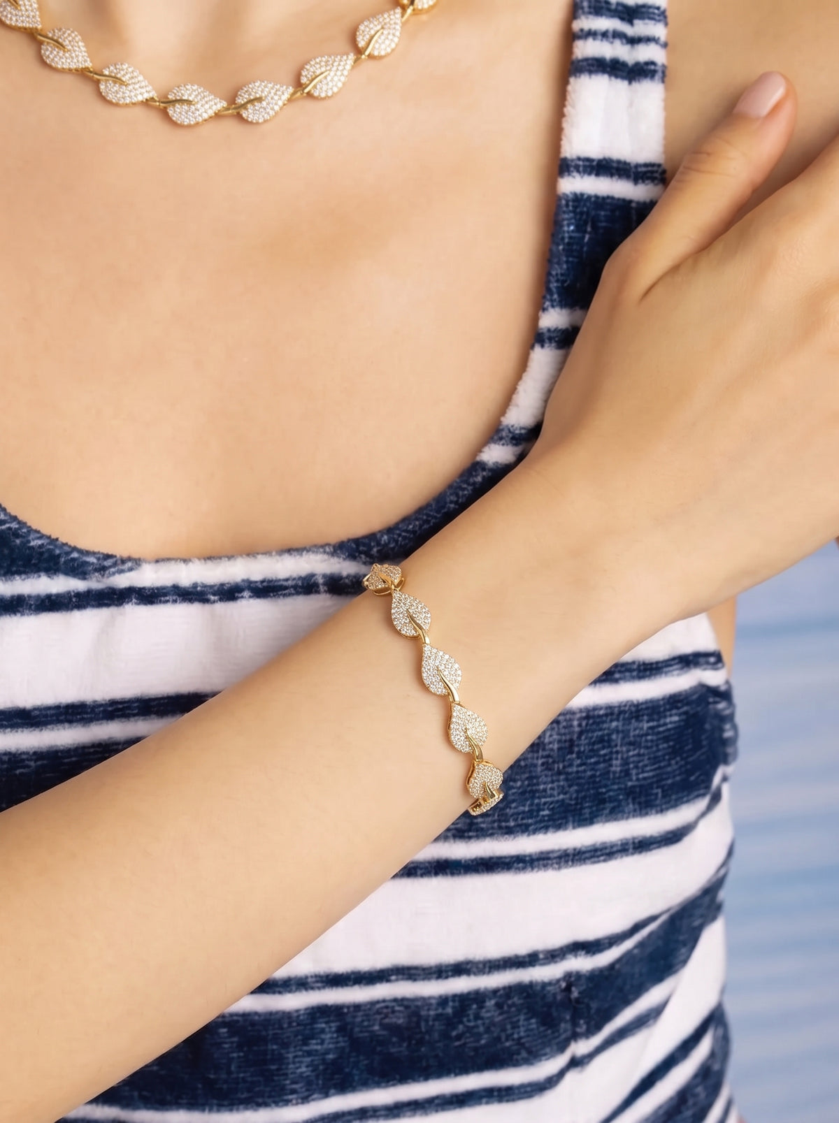 Pulsera Laurel Dorado
