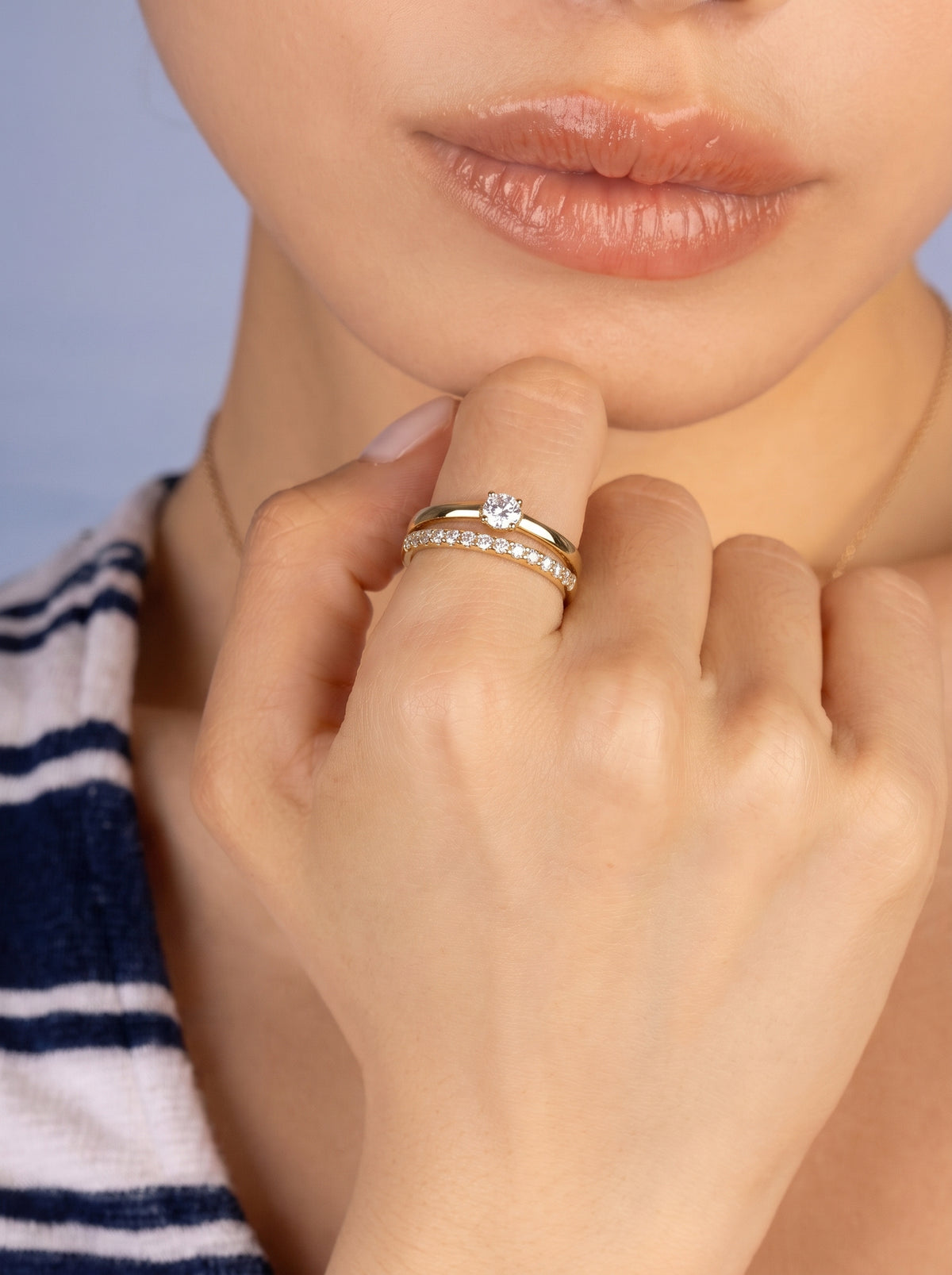 Anillo Doble Brillo - ORO 18K