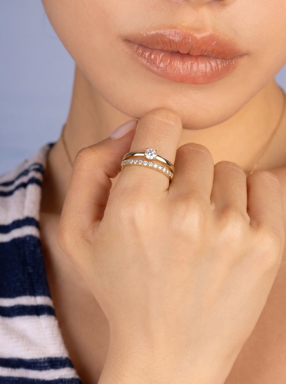 Anillo Doble Brillo - ORO 18K