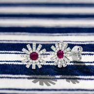 Pendientes Flor Rojo