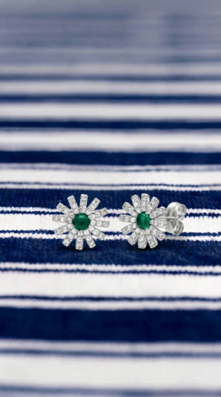Pendientes Flor Verde